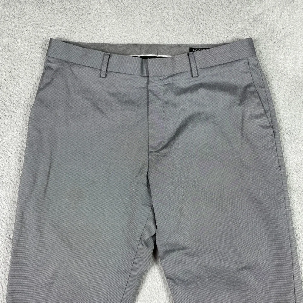 Banana Republic Standard Fit Dress Pants Mens 33x32 (Fits 33x31) Grey Stretch